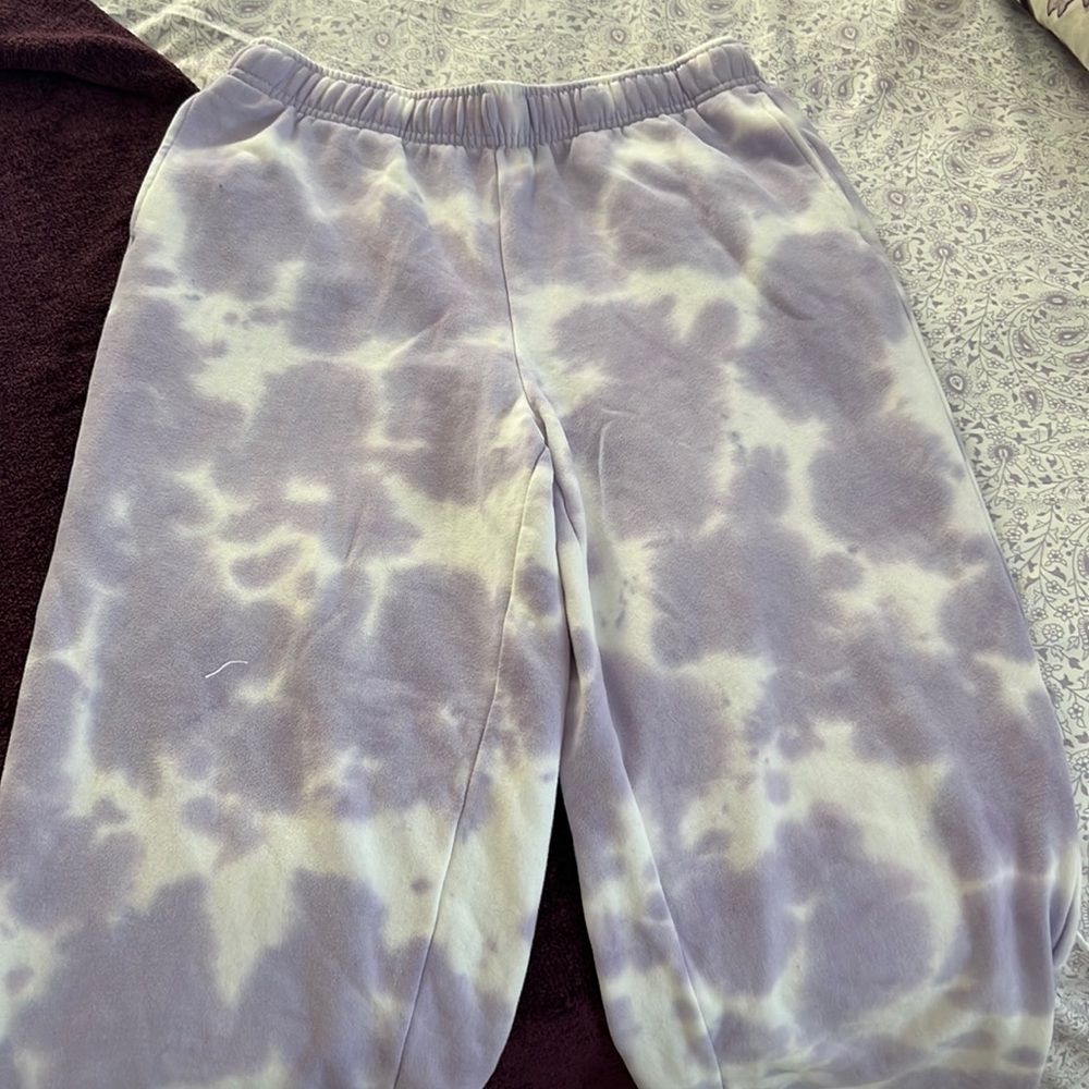 Purple tie dye sweatpants